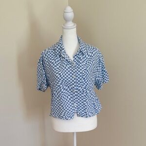 Hollister Blue Checkered Button-Down Shirt